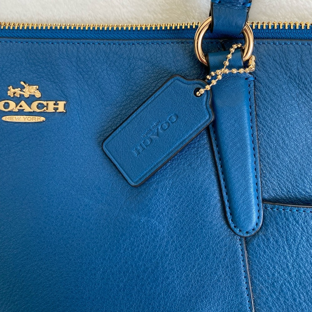 Coach Blue Leather Women's Shoulder Bag Tote - Picture 6 of 12